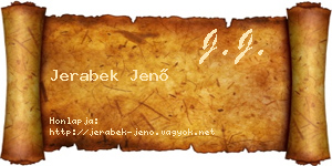 Jerabek Jenő névjegykártya